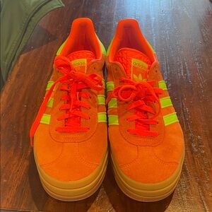 Adidas original gazelle bold solar. size 10. Like new